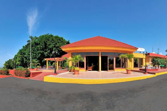 yellow building with red roof tiles