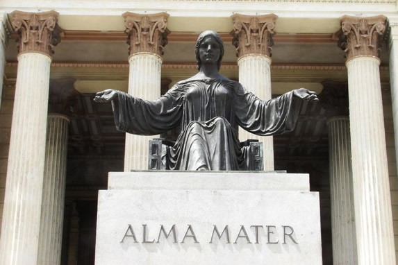 Alma Mater monument at main university entrance