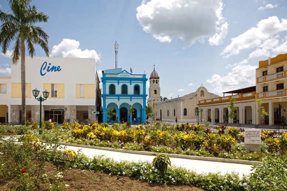 Parque Céspedes en la ciudad de Bayamo