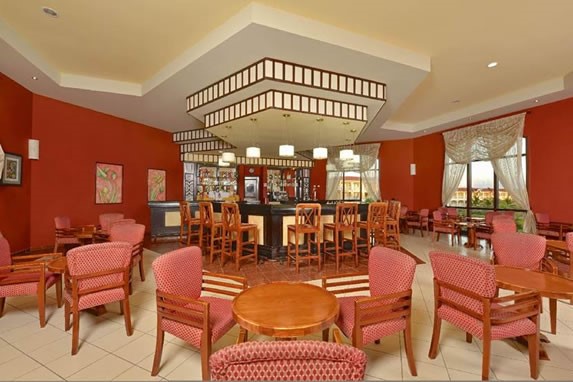 View of the hotel lobby bar