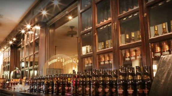 bottles of rum in the museum bar