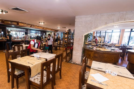 View of buffet at lunch time