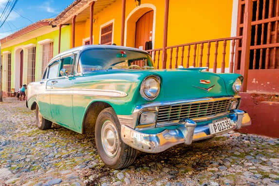 Old cars on the streets of Trinidad