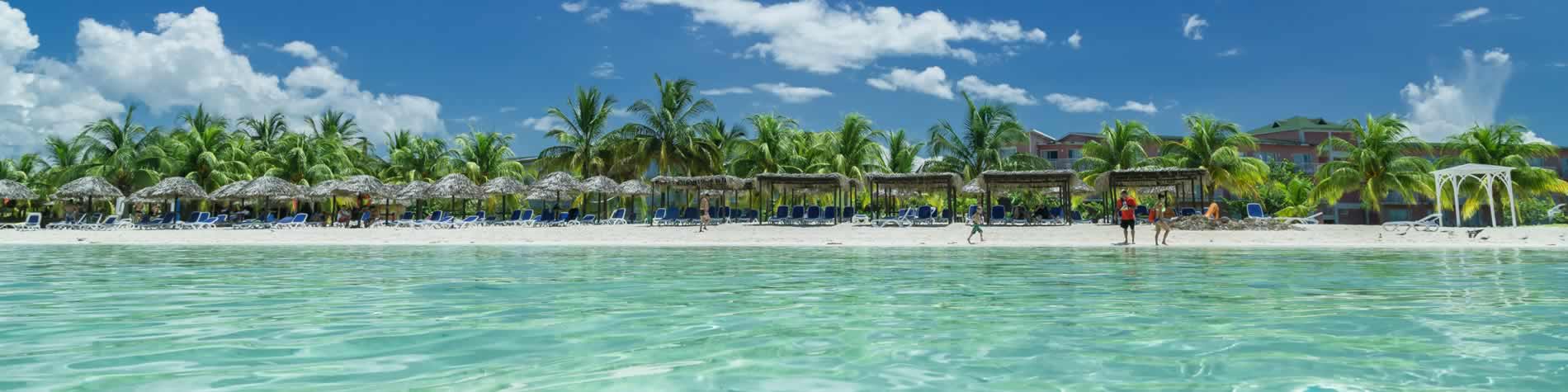 View of the beach from the sea