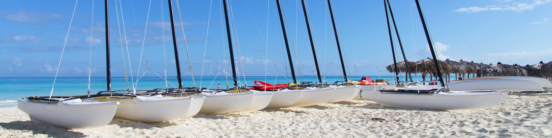 Catamarans on the beach sand