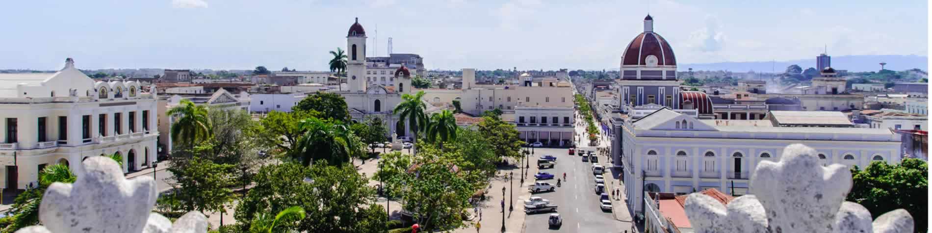 View of Marti Park, Town Hall and cathedral