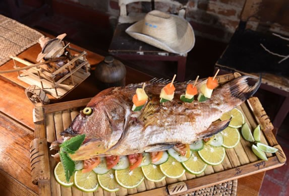 Food served in the restaurant