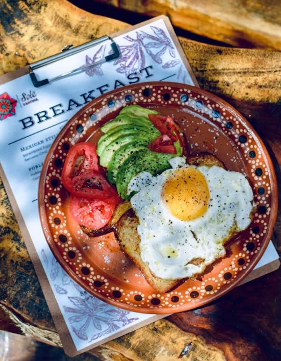 Breakfast served at Sole Cantina restaurant