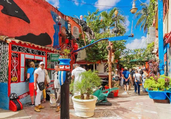 View of the colorful alley