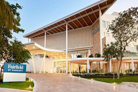 View of the hotel entrance