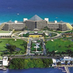 Aerial view of the Paradisus Cancun hotel