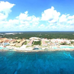 Aerial view of the Hard Rock Riviera Maya hotel