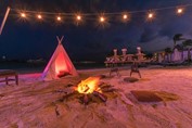 Bonfire on the hotel beach
