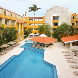 Aerial view of the hotel swimming pool