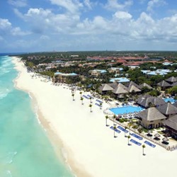 Aerial view of the hotel beach