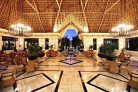 Interior of the hotel lobby and reception