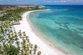 Aerial view of the hotel beach