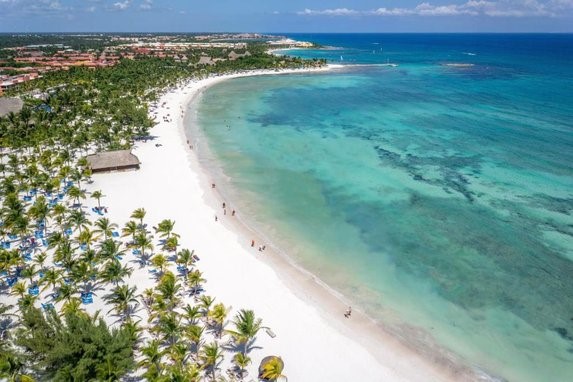 Aerial view of the hotel beach