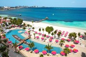 View of the hotel pool and beach