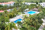 Aerial view of the hotel swimming pool