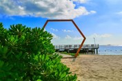 View of the beach of the Cancun Bay Resort hotel