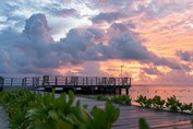 Bridge on the hotel beach