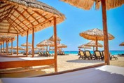 Umbrellas on the hotel beach