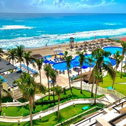 Aerial view of the hotel pool