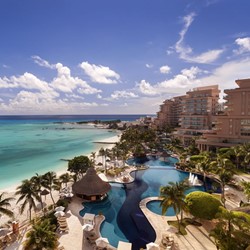 View of the hotel's beach and pool