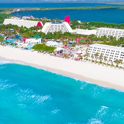 Aerial view of the hotel beach