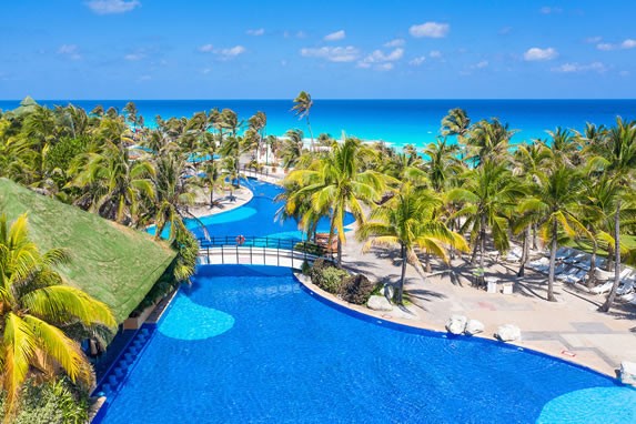 View of the hotel pool