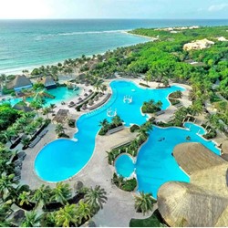 Aerial view of the hotel pool