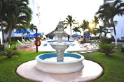 Fountain next to the hotel pool
