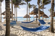 Hammocks on the hotel beach