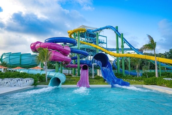 Slides in the hotel pool