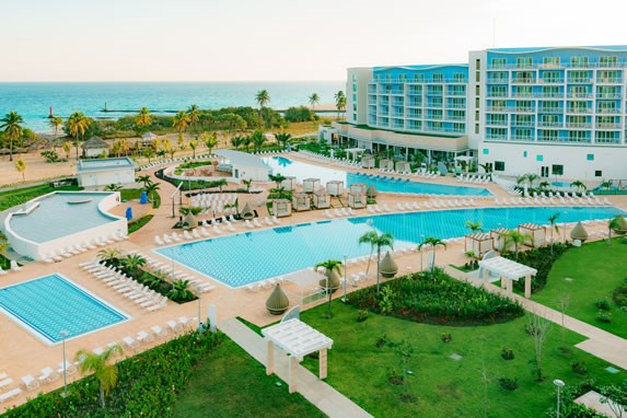 View of the hotel pool