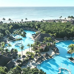 Aerial view of the hotel pool