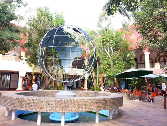 Globe of the world inside Plaza América