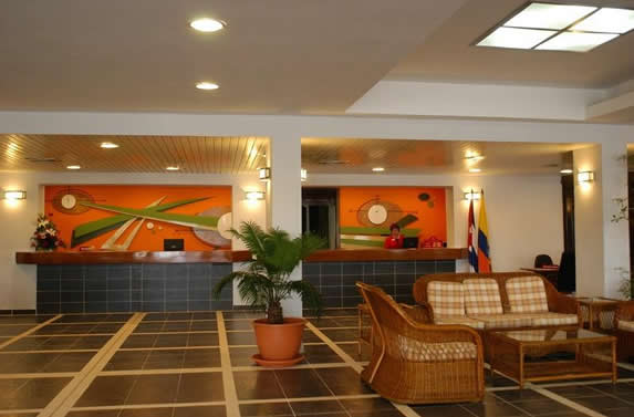 Reception and lobby of the Copacabana hotel
