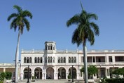 Facade of buildings in Manzanillo, Granma