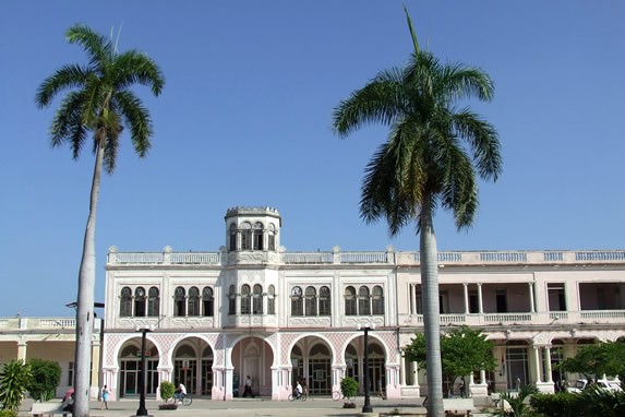 Facade of buildings in Manzanillo, Granma