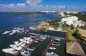 Aerial view of the hotel marina