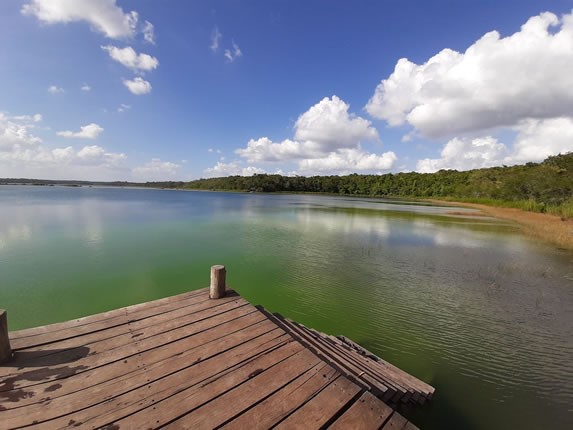 Pier on the reserve lake