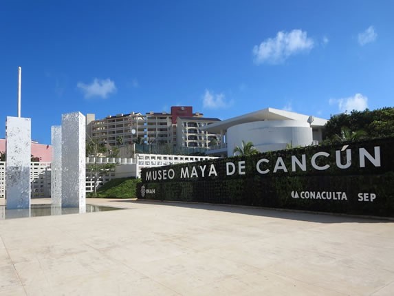 Main entrance at the Maya Museum in Cancun