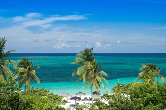 Aerial view Guardalavaca beach, Holguin