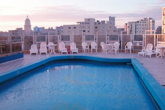 Pool overlooking Havana at the hotel