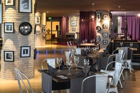 View of the interior of the hotel restaurant