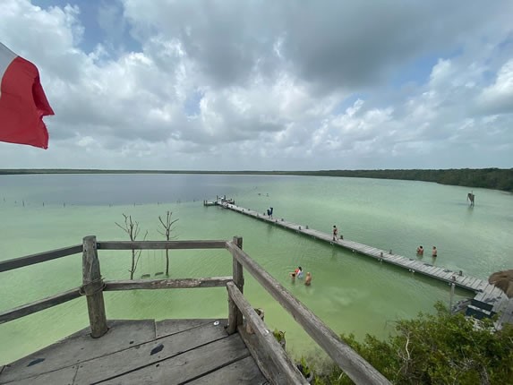 View of the Kaan Luum lagoon