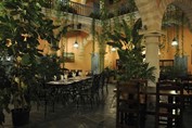 Restaurant in the interior courtyard of the hotel