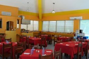View of the interior of the hotel restaurant